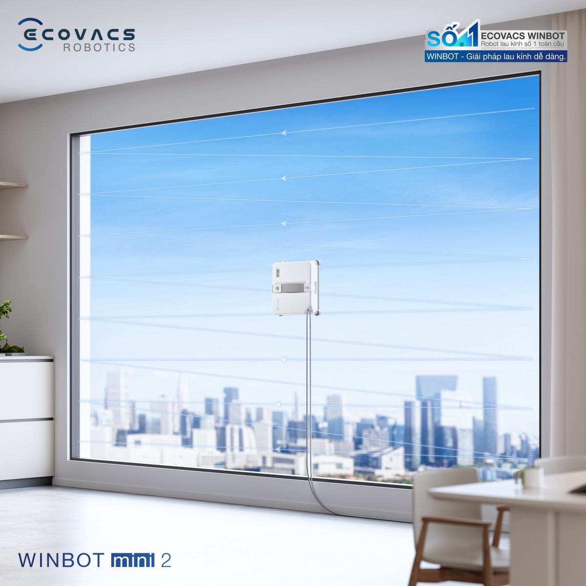 Robot lau kính Ecovacs Winbot Mini 2