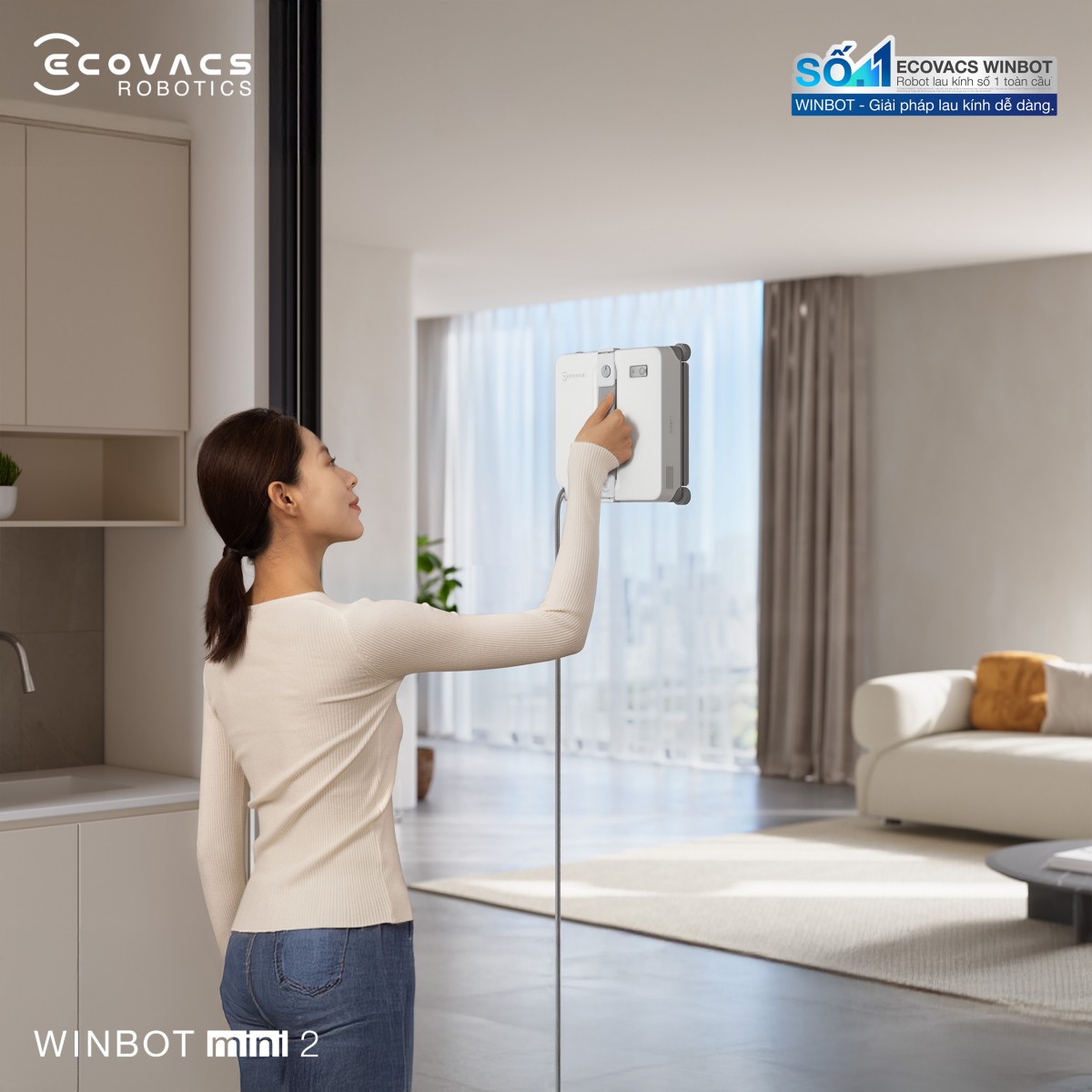 Robot lau kính Ecovacs Winbot Mini 2