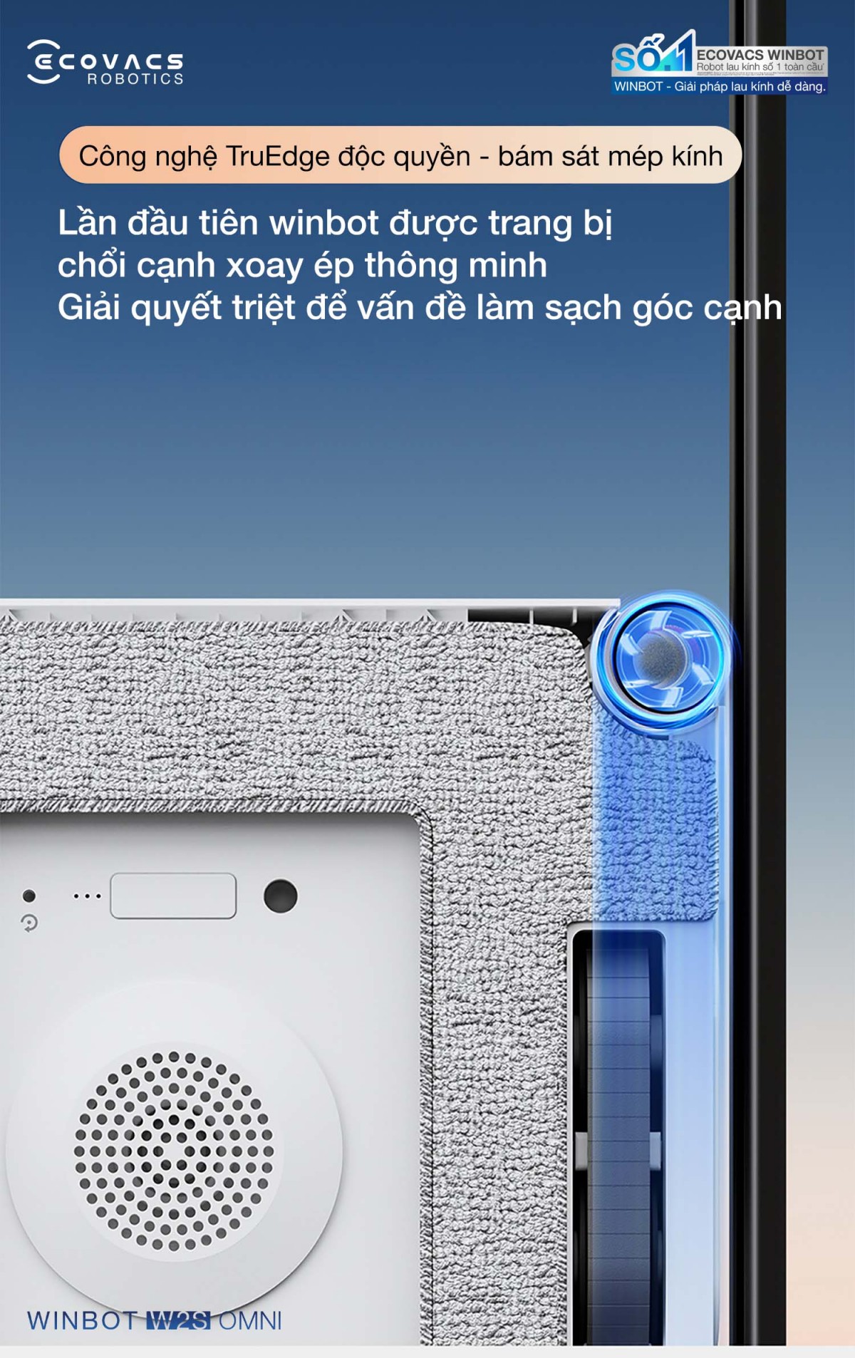 Robot lau kính Ecovacs Winbot W2S Omni
