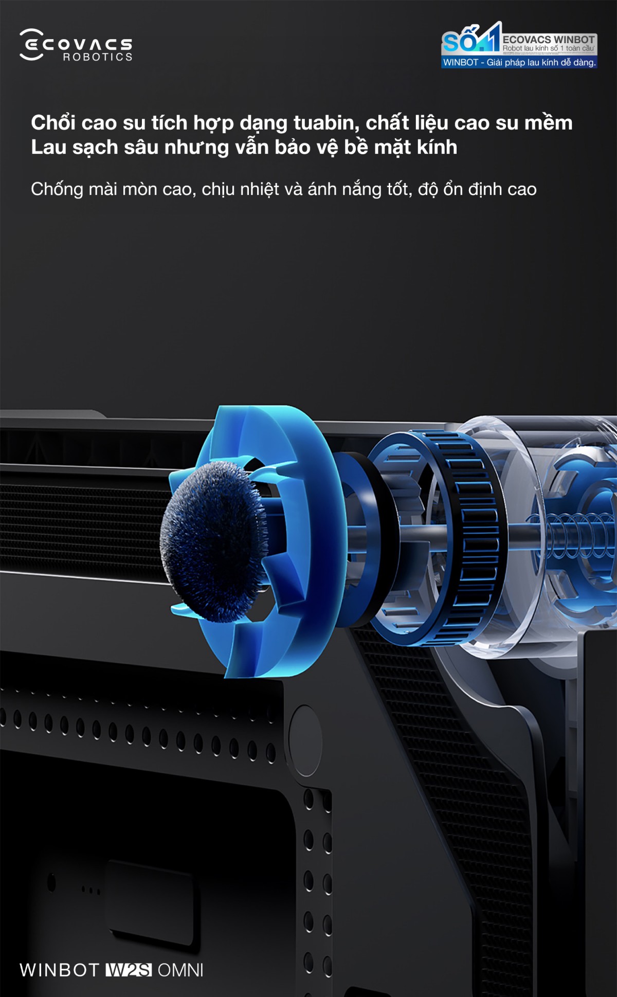 Robot lau kính Ecovacs Winbot W2S Omni