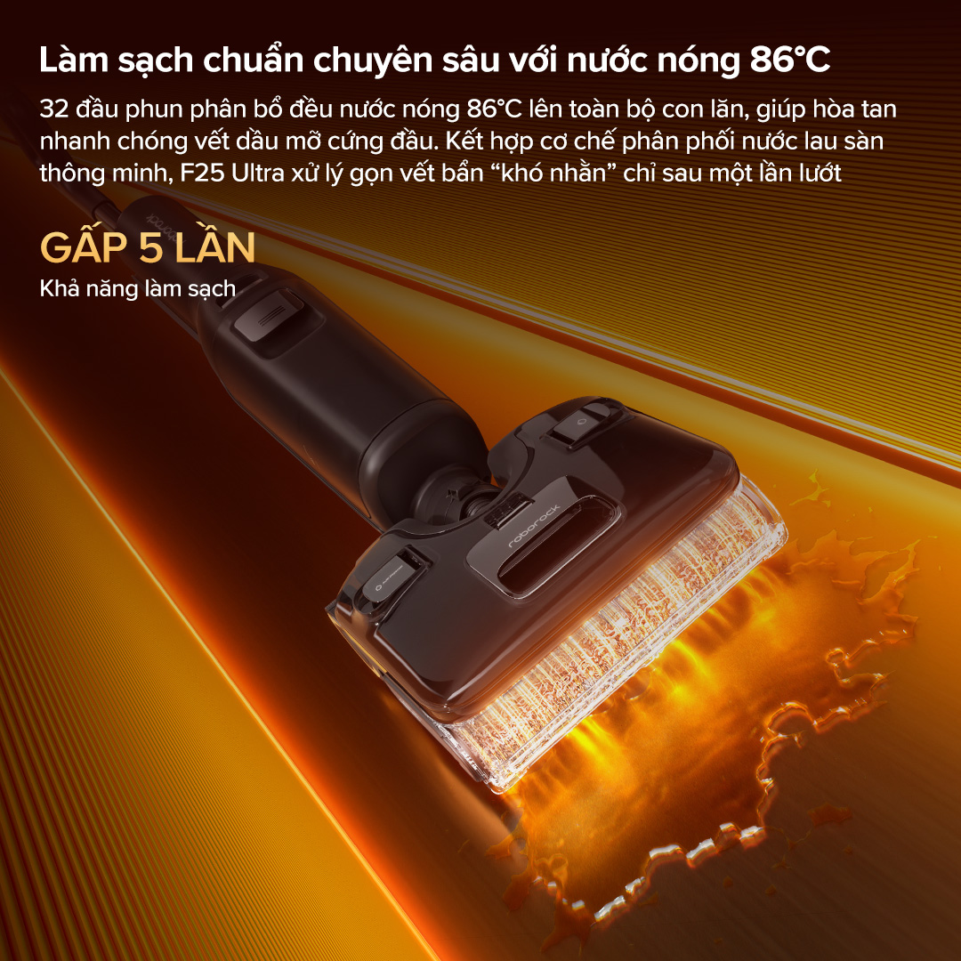 Máy hút bụi lau nhà Roborock F25 Ultra | Lực hút 22.000 Pa