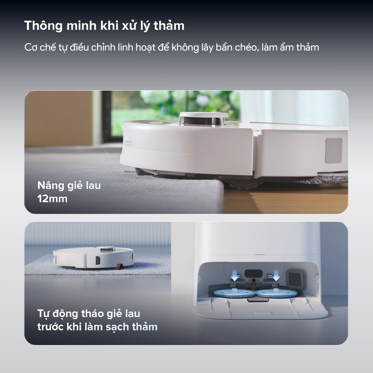Tự tháo giẻ lau khi lên thảm