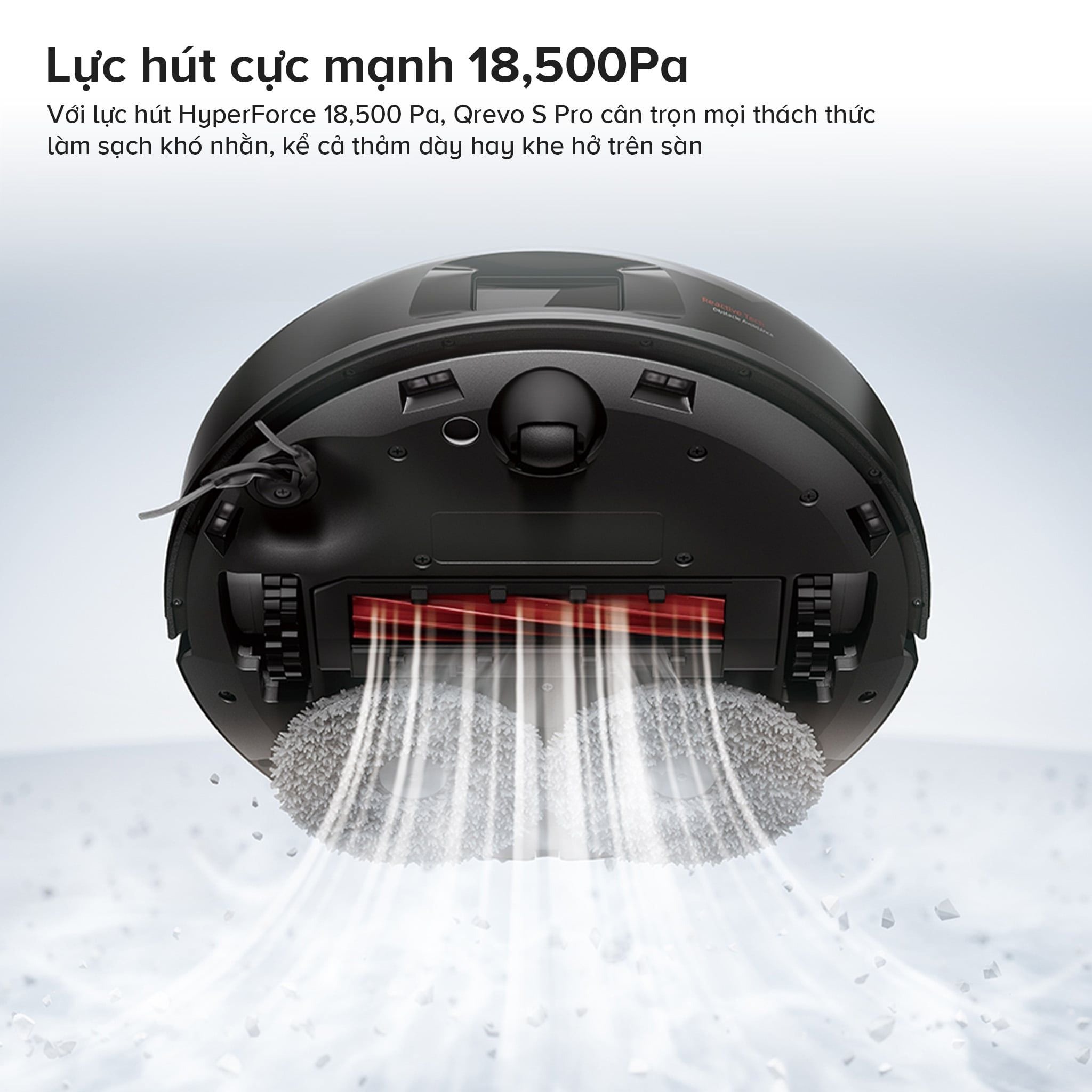 Robot hút bụi Roborock Qrevo S Pro | Lực hút 18.500 Pa