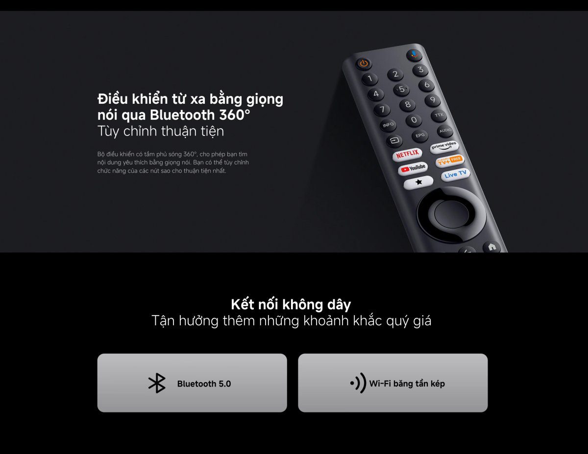 Tivi Xiaomi A Pro 55 Inch – 2026 Bản Quốc Tế – QLED 4K/60Hz – 2GB/8GB